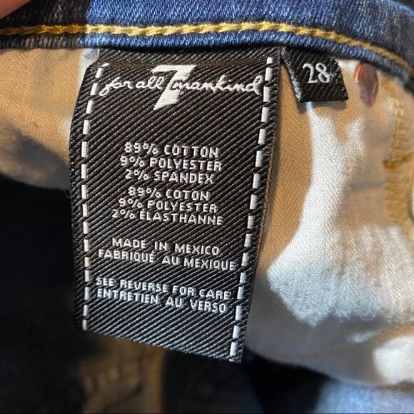 7 For All Mankind Gwenevere Straight Leg Jeans - Women’s Size 28, Blue Stretch - Picture 6 of 6